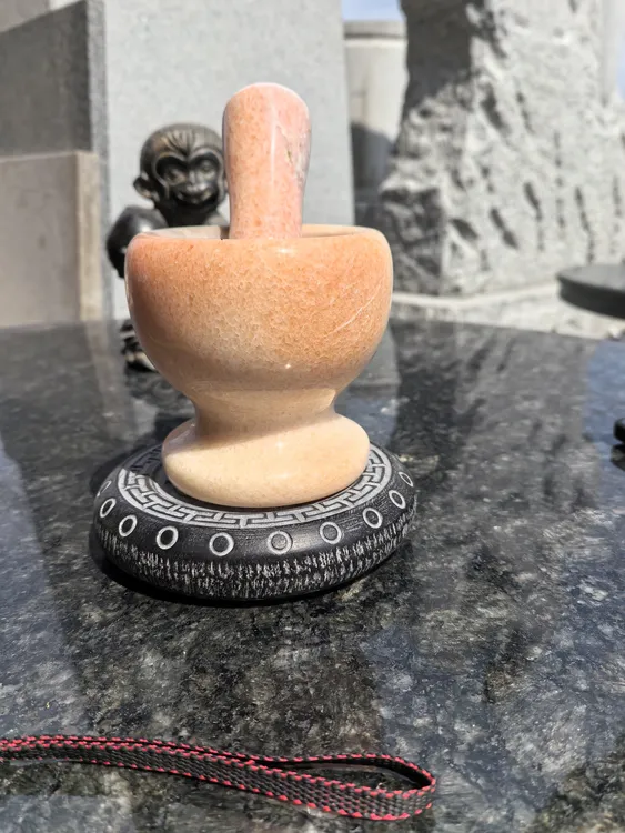 手工石刻天然石臼捣蒜神器研磨器家用手动蒜泥器压蒜器蒜罐捣蒜器