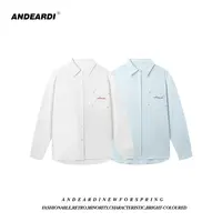 3101-ANDEARDI轻薄衬衫口袋刺绣印花外套女宽松上衣