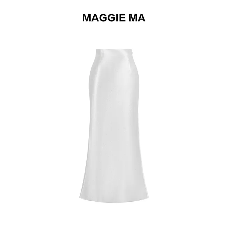 MAGGIE MA马婧设计师款垂坠感高腰显瘦包臀中长款半裙063B/064B
