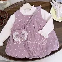 毛衣+加绒爱心雪尼尔裙子两件套