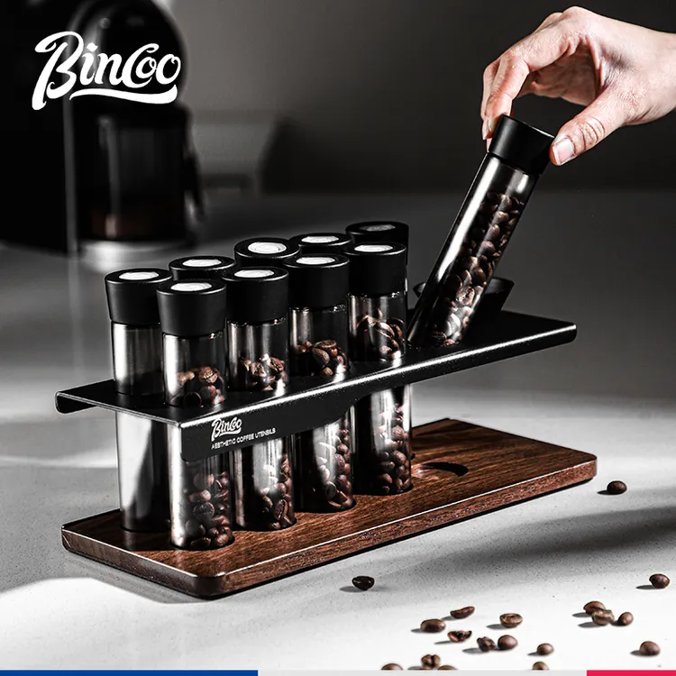 Bincoo咖啡豆密封罐展示架便携式单向排气阀豆管闻香瓶收纳储存罐