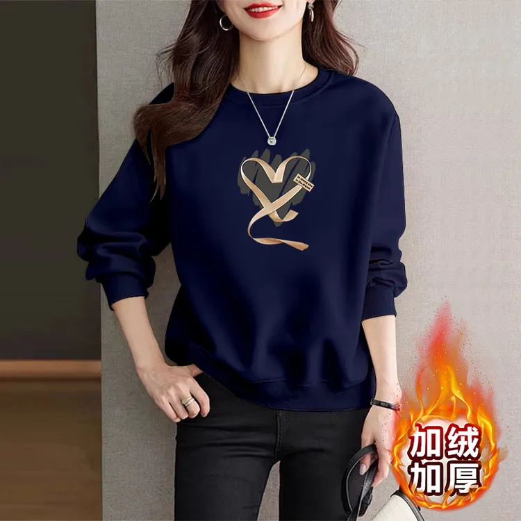 卫衣女秋冬季长袖韩版宽松大码200斤显瘦休闲时尚洋气加绒上衣潮