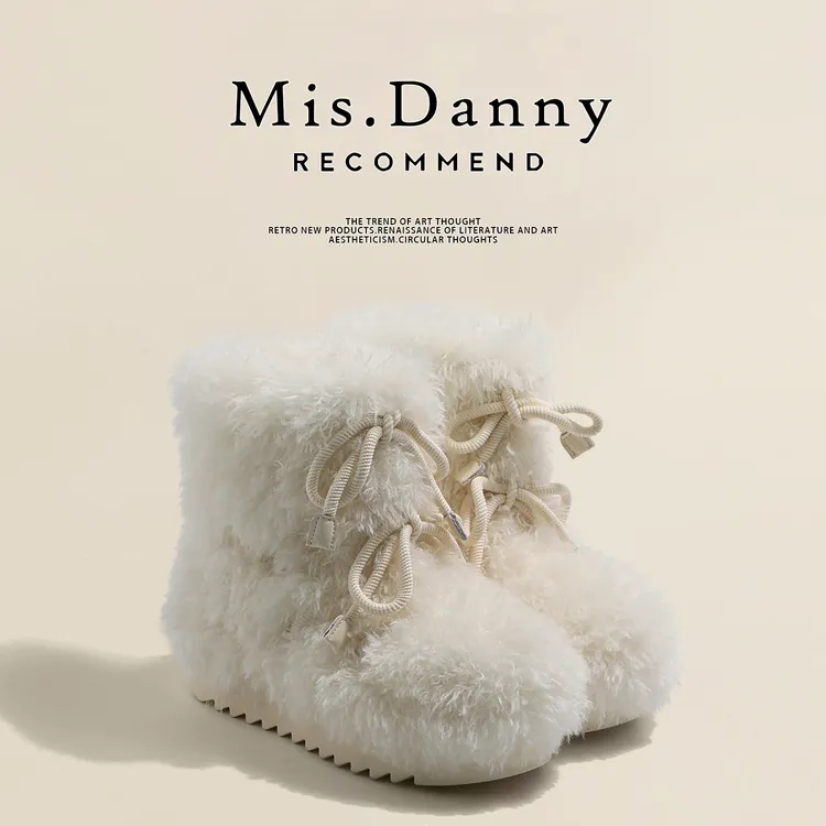 增高6CM~超轻软厚底毛毛雪地靴女冬2025款防滑短靴加绒加厚大棉鞋