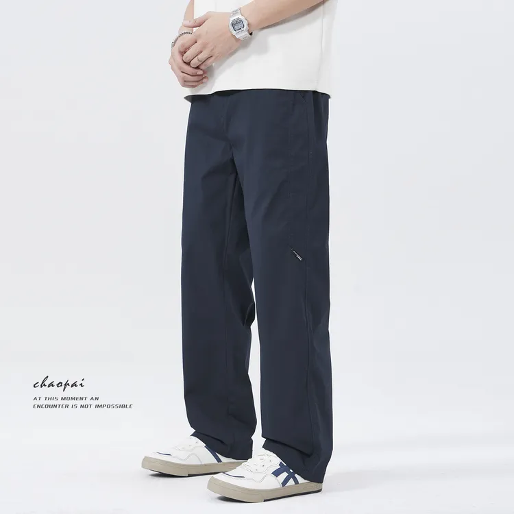 日系复古简约纯色直筒休闲裤男2025秋季新款潮牌宽松百搭阔腿长裤