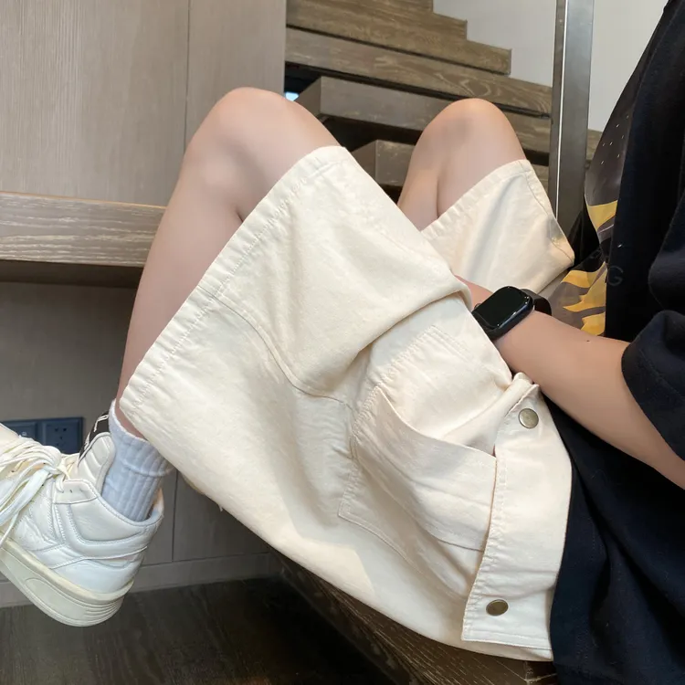 拼接工装短裤男夏季薄款潮流宽松五分裤美式潮牌外穿直筒休闲中裤