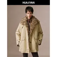 华吉言/HUAJIYAN【野心家】一衣多穿可拆卸皮毛一体羽绒内胆外套