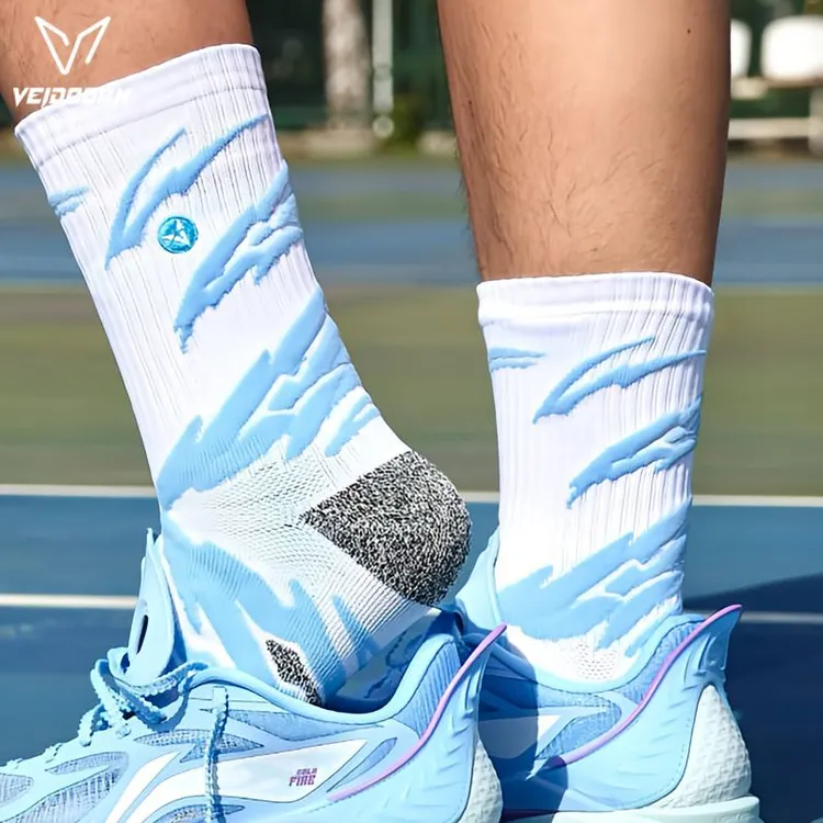 维动跨海实战专业篮球袜子男毛巾底长筒羽毛球袜跑步防滑精英中筒