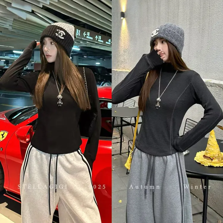 SG / 杨依姗 AW万能搭子 线条感半高领长袖磨毛打底T-20252501