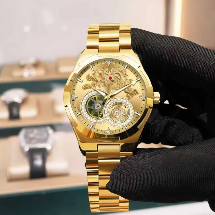 瑞士品牌LOUIEJUELEN 赤目金龙系列 尊贵男士机械腕表 zwl