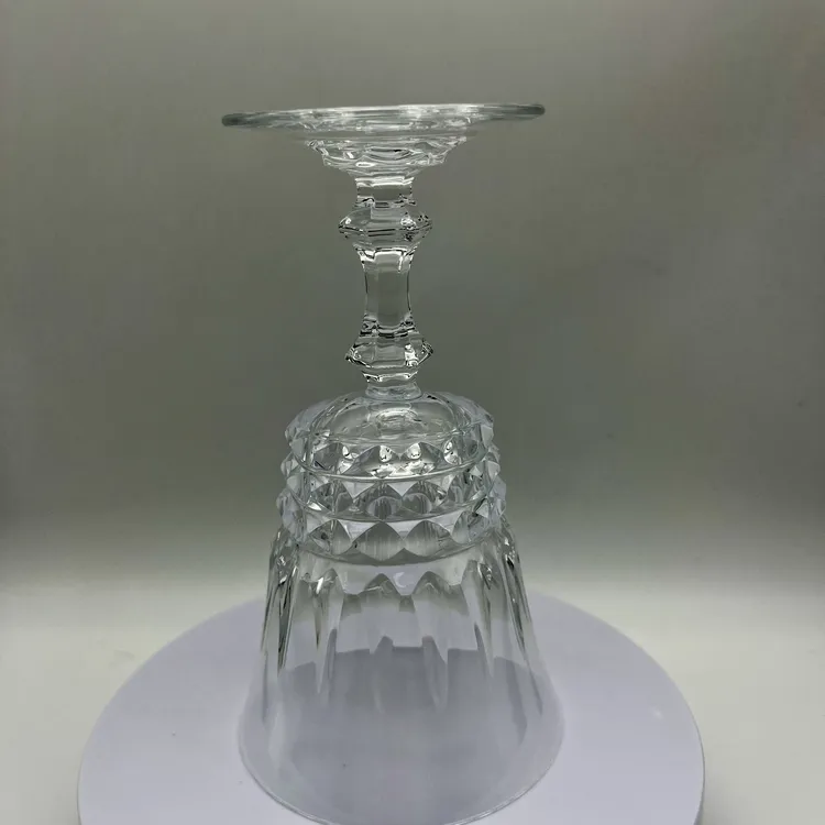 高级感轻奢阔口浮雕高脚杯家用洋酒杯葡萄酒杯高档精致圆形雕花
