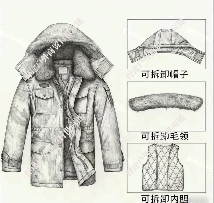 沙漠色户外冬季保暖加厚防水防寒棉大衣中长款棉服