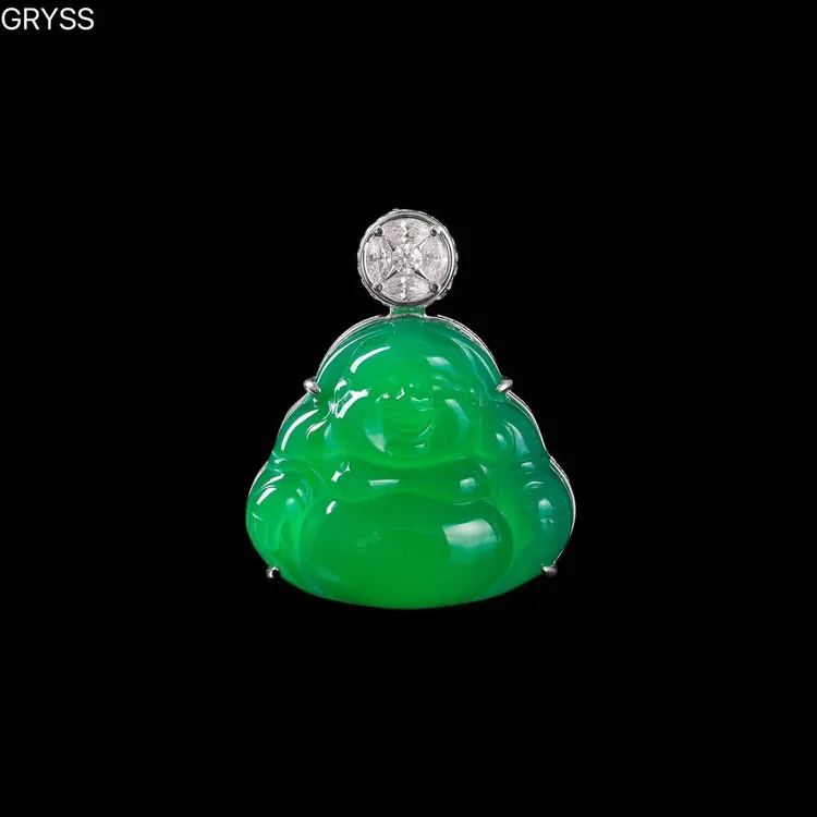 坠链均925银莫桑石 G 圆钻仸公绿萃银吊坠项链不掉色美YJCY091
