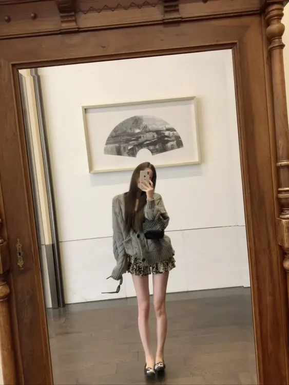 复古编织粗麻花针织开衫外套+纯欲前中开衩显瘦鱼尾包臀裙套装