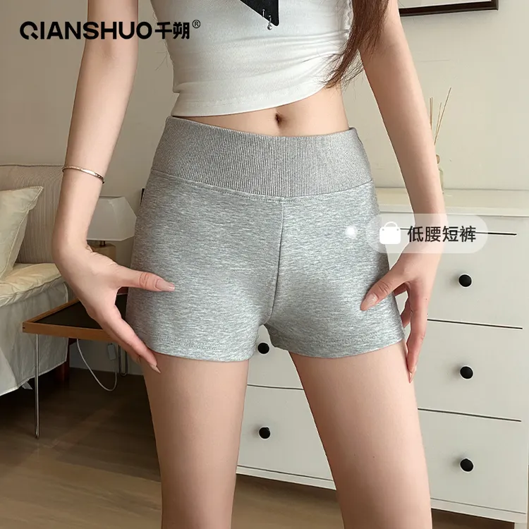 灰色休闲短裤女2025新款外穿秋冬搭配小个子辣妹高腰a字显瘦热裤