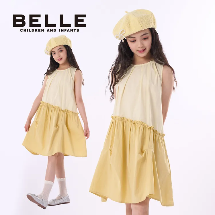 【纯棉百褶裙】百丽女童森系休闲风柔软夏季童装女连衣裙百搭裙子