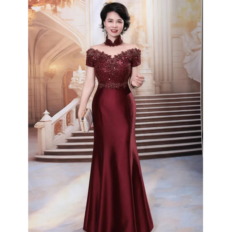 高定礼服宴会婚宴回门喜婆婆妈妈装年轻版喜婆婆装