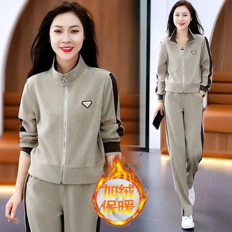 运动服套装女2025秋冬新款洋气两件套女人味时尚休闲百搭套装