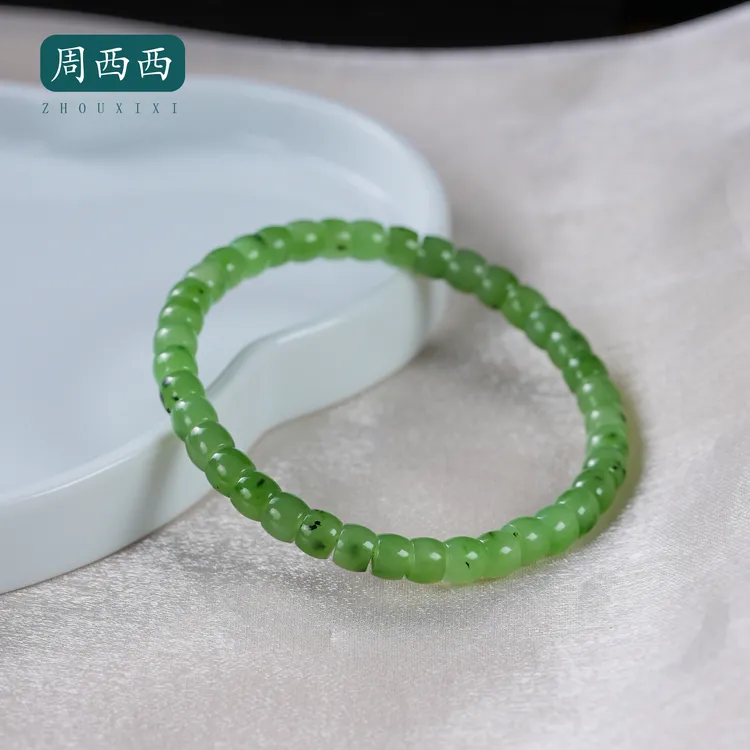 周西西精美珠宝苹果绿直切手串6mm时尚百搭多样性发货19748