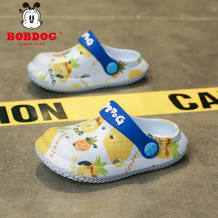 巴布豆新款儿童女童包头小孩洞洞鞋男女小童沙滩鞋夏季男童凉鞋