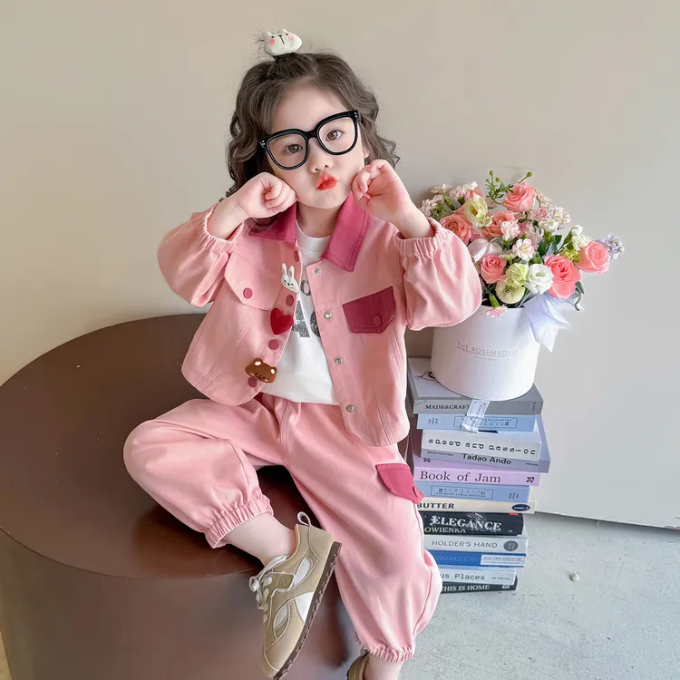女童玩偶套装洋气儿童韩版开衫外套休闲裤两件套小女孩宝宝秋装潮