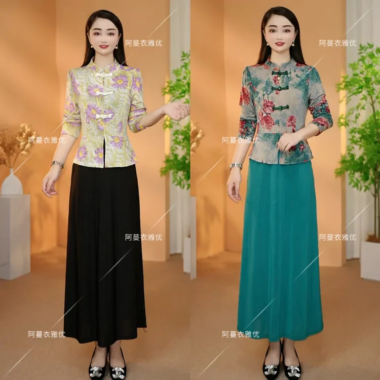 【衣雅严选】8068-2251#新款时尚款简约款六盘扣假两件长袖连衣裙