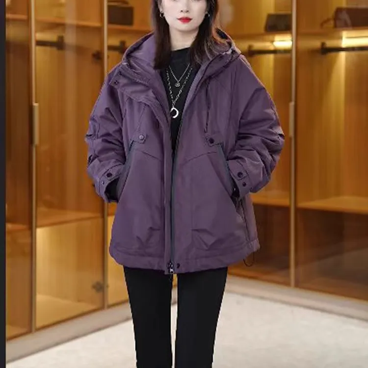 【姐妹芬平价大牌】欧洲站冲锋衣外套女春秋时尚休闲宽松连帽风衣
