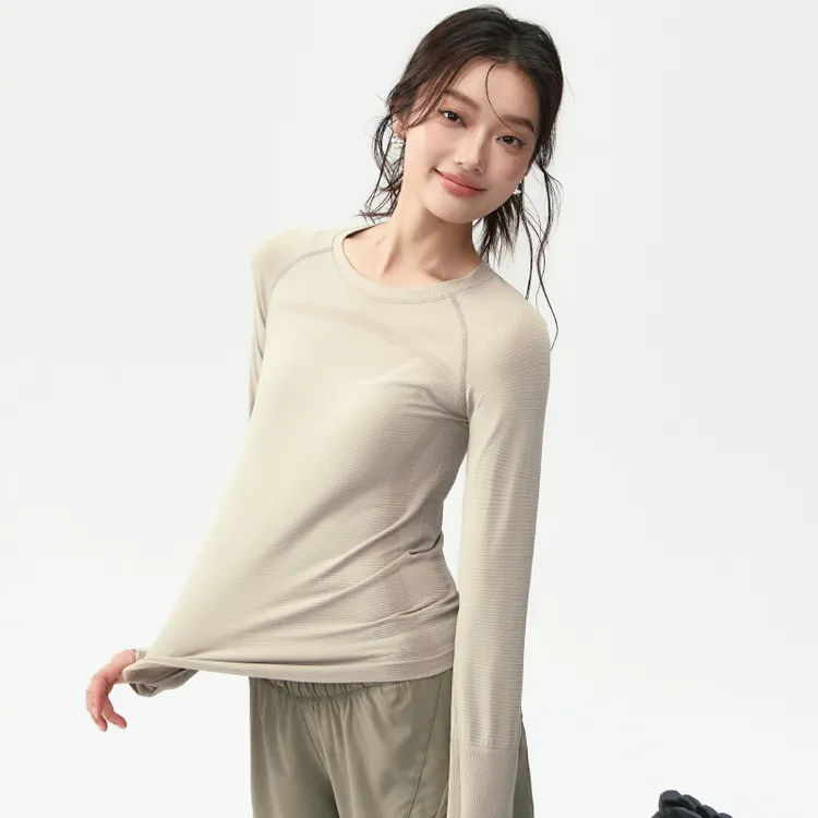 瑜伽服女秋冬跑步显瘦运动上衣健身服普拉提训练服速干衣长袖T恤