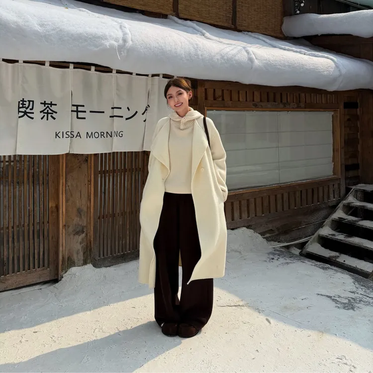 Moprobably李予诺「柔情」"绵羊毛+羊驼毛"韩系双面呢外套L5360001