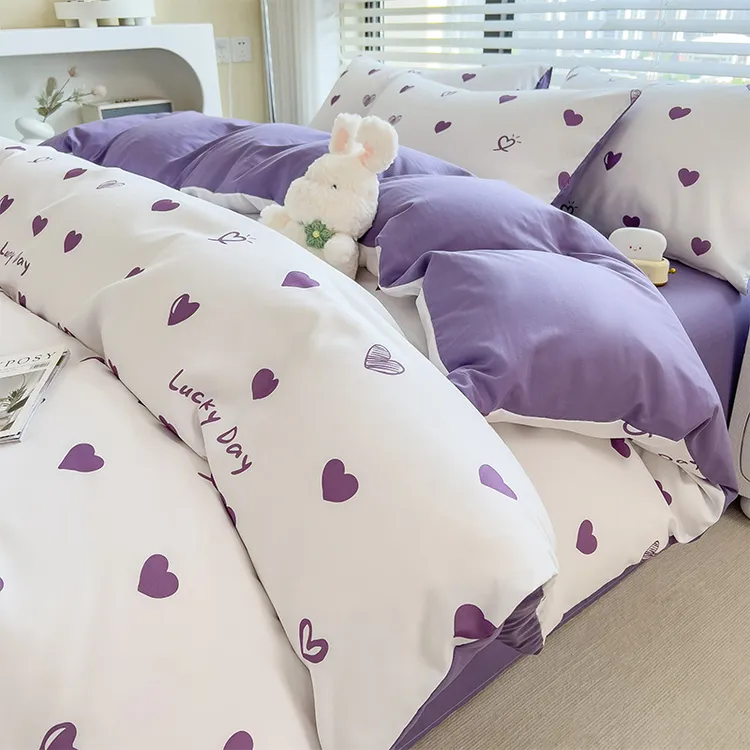 加厚磨毛四件套床单被罩学生宿舍单人三件套床上用品非全棉纯棉34