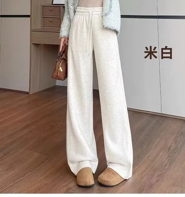 七言家巨好穿  #羚羊米白加绒窄版遮胯显瘦直筒裤2750@