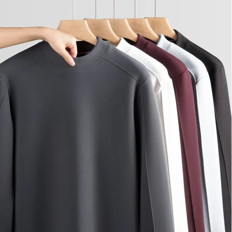 SEINE COUNT/塞纳伯爵秋冬男士德绒加厚半高领打底衫修身长袖卫衣