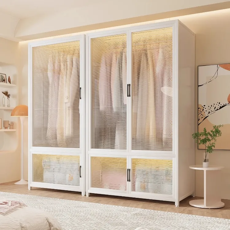 衣柜卧室家用简易组装金属钢制衣橱衣帽间出租房用大柜子新款爆款