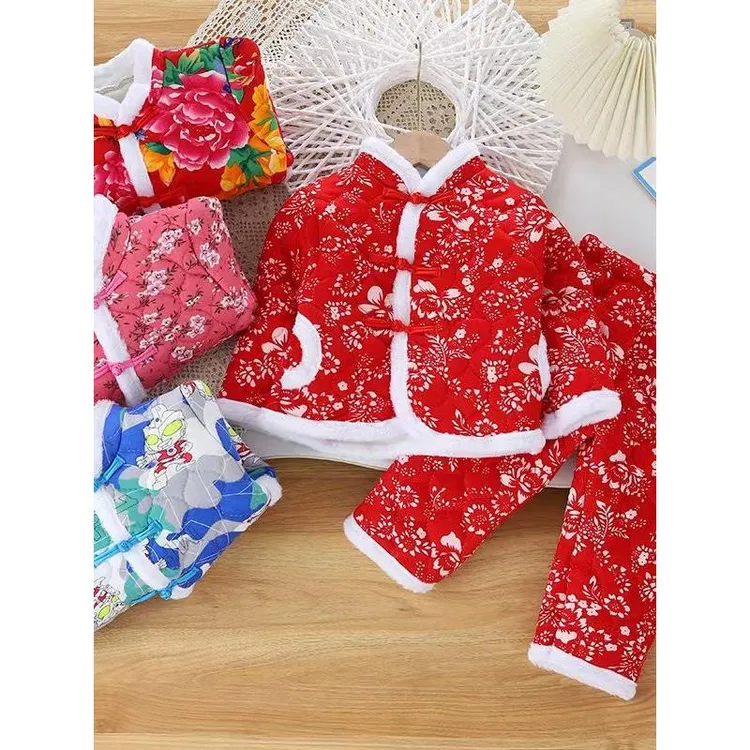 加厚袄女童东北大花2026年新款东北大花袄儿童外套加厚中国风网红