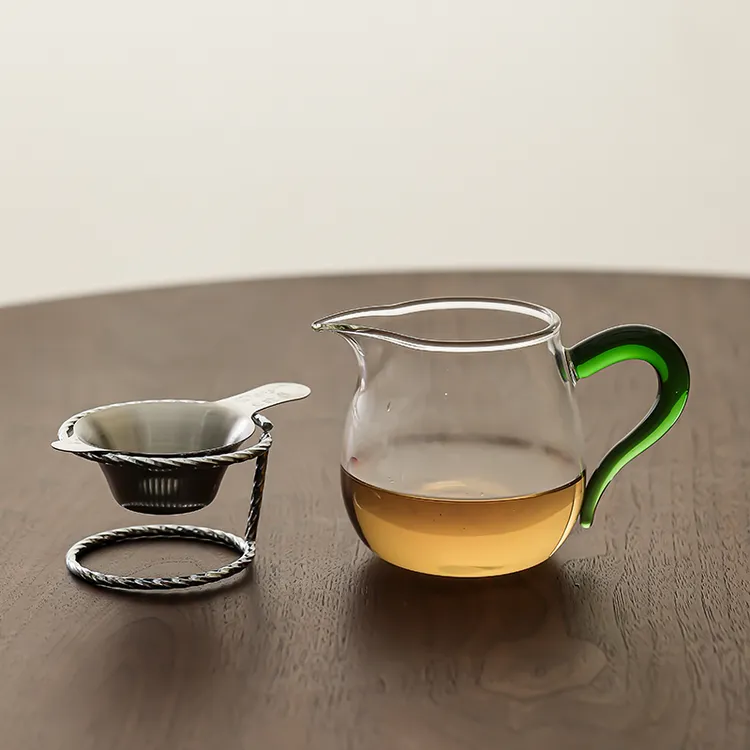 加厚高硼硅玻璃公道杯三件套茶海茶漏分茶耐热滤网一体过滤茶漏