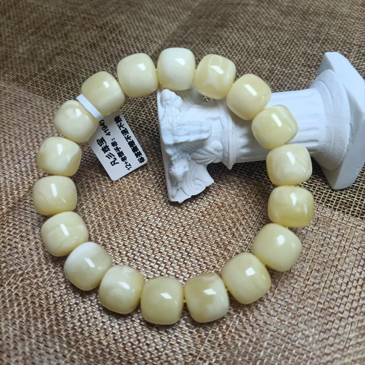 12.7珠径天然蜜蜡老型手串~俄料浓白蜡高货品质~3695