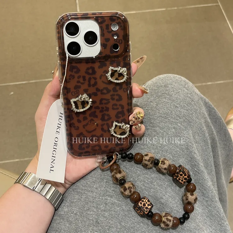 ins气质豹纹kitty适用苹果17pro手机壳iphone16/15/14/13promax