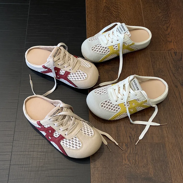 透气厚底包头半拖鞋女款外穿2025夏季新款一脚蹬夏天办公室凉拖鞋