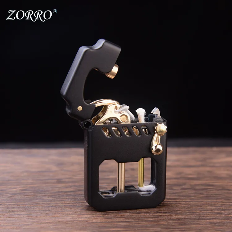 zorro佐罗新款机甲煤油打火机透明可视仓单钩托伦斯火机男士必备