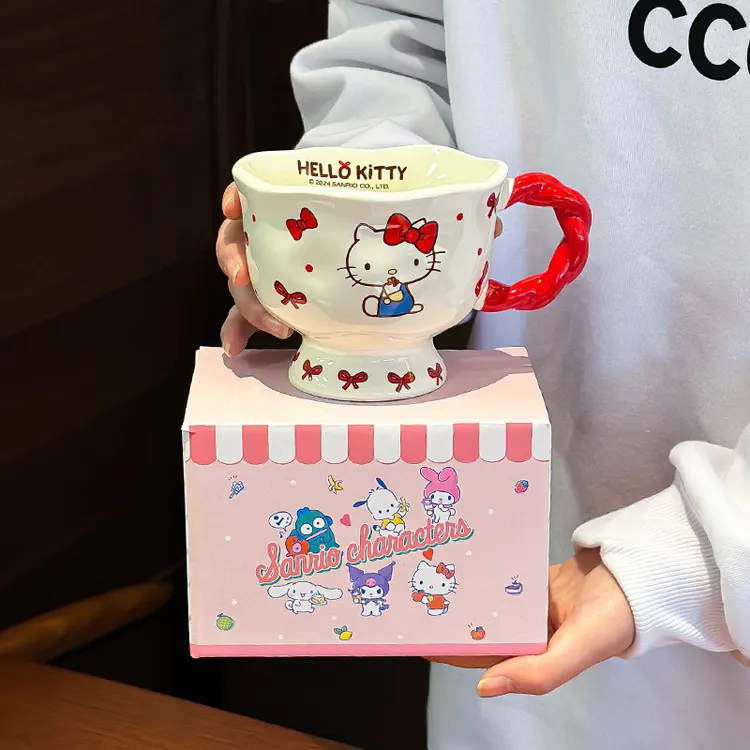 可爱Kitty陶瓷杯马克杯实用咖啡杯高颜值送女友生日礼物情侣水杯