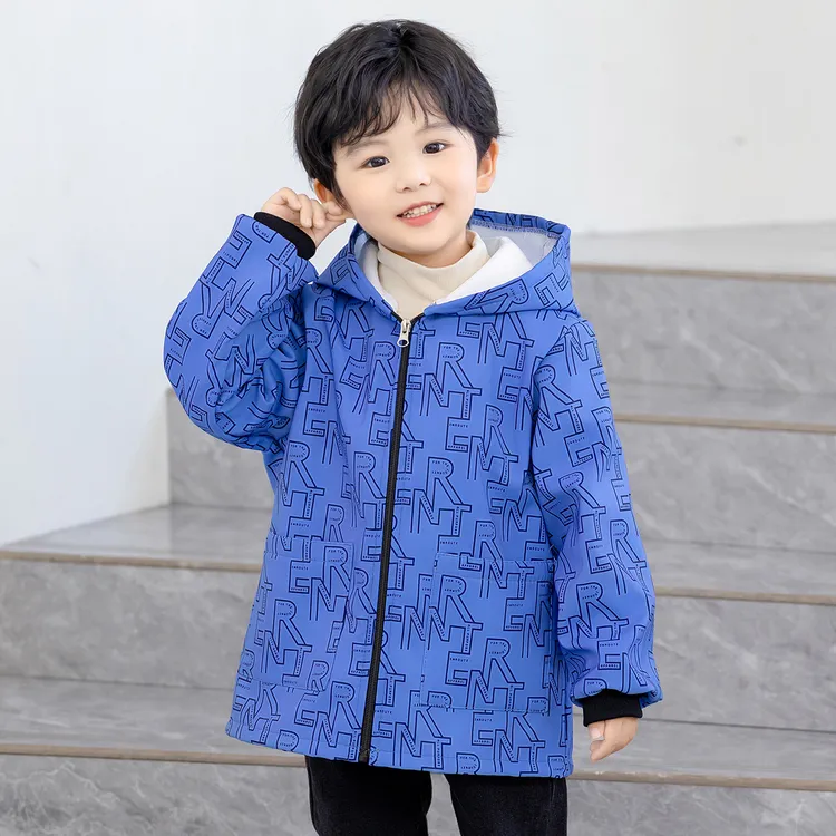 儿童防水罩衣长袖加绒秋冬男孩画画围裙幼儿园加绒罩衫宝宝护衣