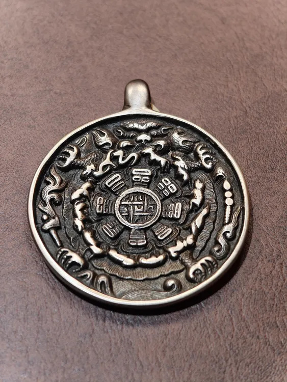 合金吊坠 合金吊坠挂坠藏传天铁九宫八卦牌高清模版纪念币
