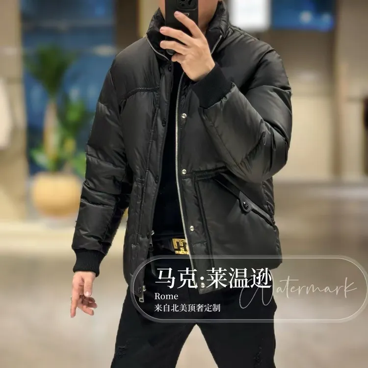 【马克·莱温逊】高奢手工编织羊皮三防荷叶仿生科技羽绒服8852