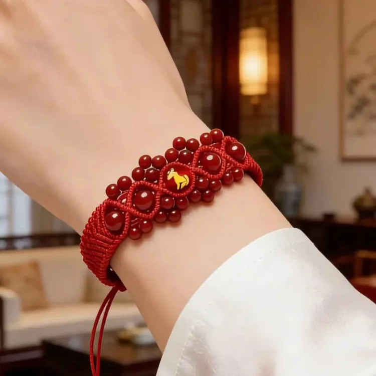 非金属布艺手气质链2026本命年手工编织12生肖男女红绳手链国风