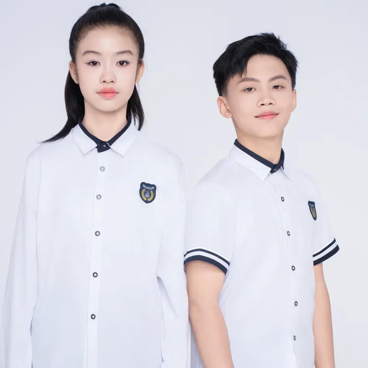 南宁校服服装初中高中透气白色礼服款运动衬衣学校小学生