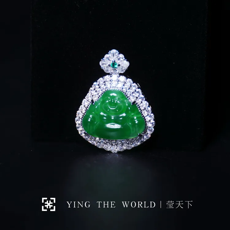 莹天下珠宝翡翠绿佛公（天然翡翠多样性发货介意勿拍）