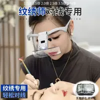 头戴式放大镜高清纹绣对线专用随身携带灯眼镜型扩大镜美嫁接睫毛