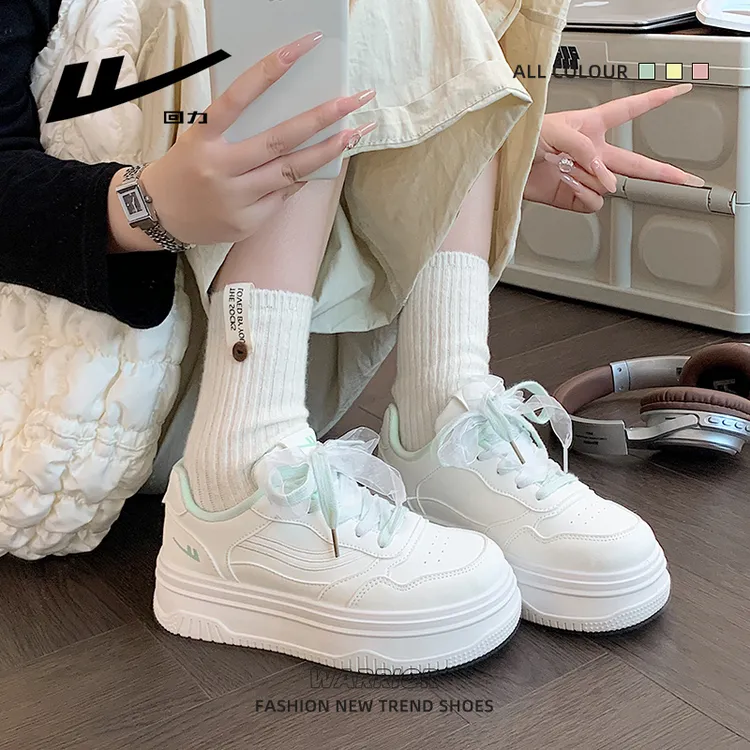 回力小白鞋女2025秋季新款透气新款厚底百搭运动休闲白色板鞋子女