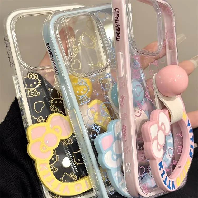 立体镂空猫咪英文指环扣适用iPhone16promax手机壳15pro闺蜜14pro