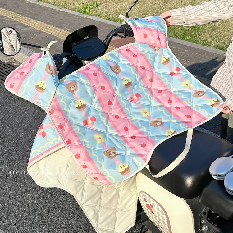 电动车挡风被四季通用夏季防晒防紫外线高颜值电瓶车防风被带坐垫