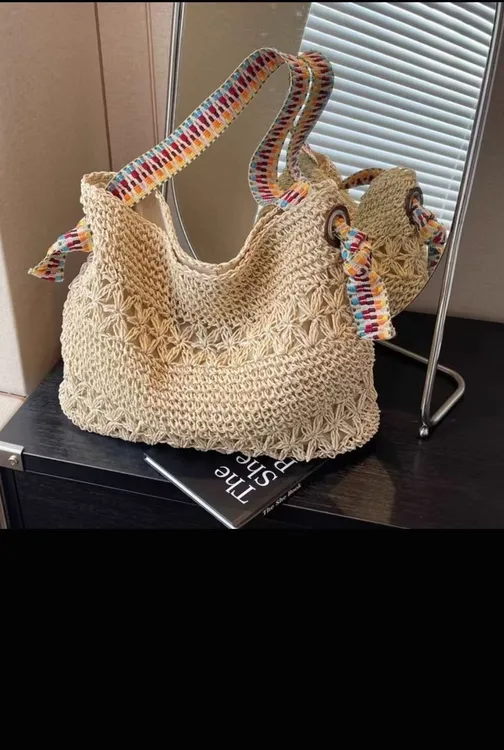 A03大容量草编腋下单肩包斜挎包2025年新款海边度假包慵懒沙滩包